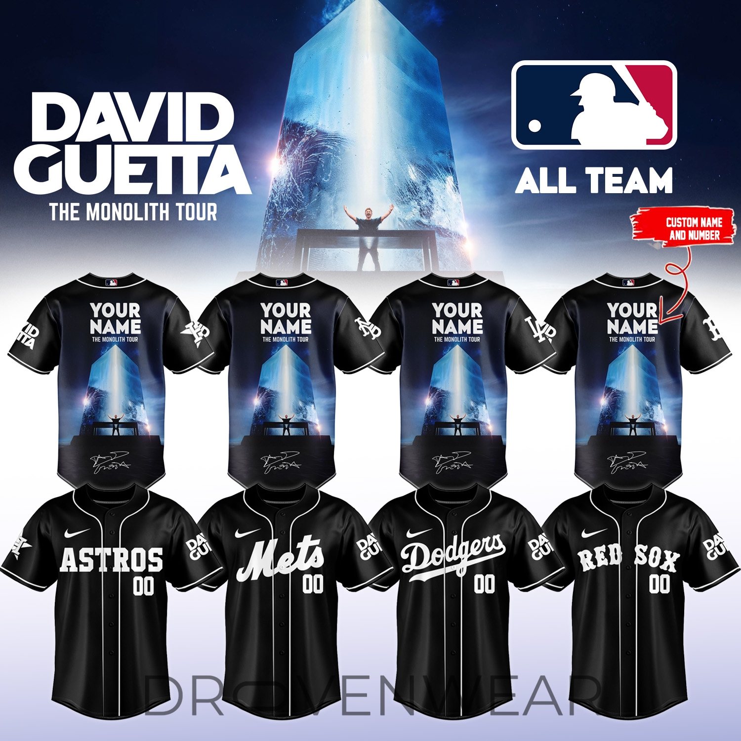 MLB All Team x David Guetta The Monolith Tour 2026 Limited Edition – Custom Jersey 1 MLB All Team x David Guetta The Monolith Tour 2026 Limited Edition – Custom Jersey 1