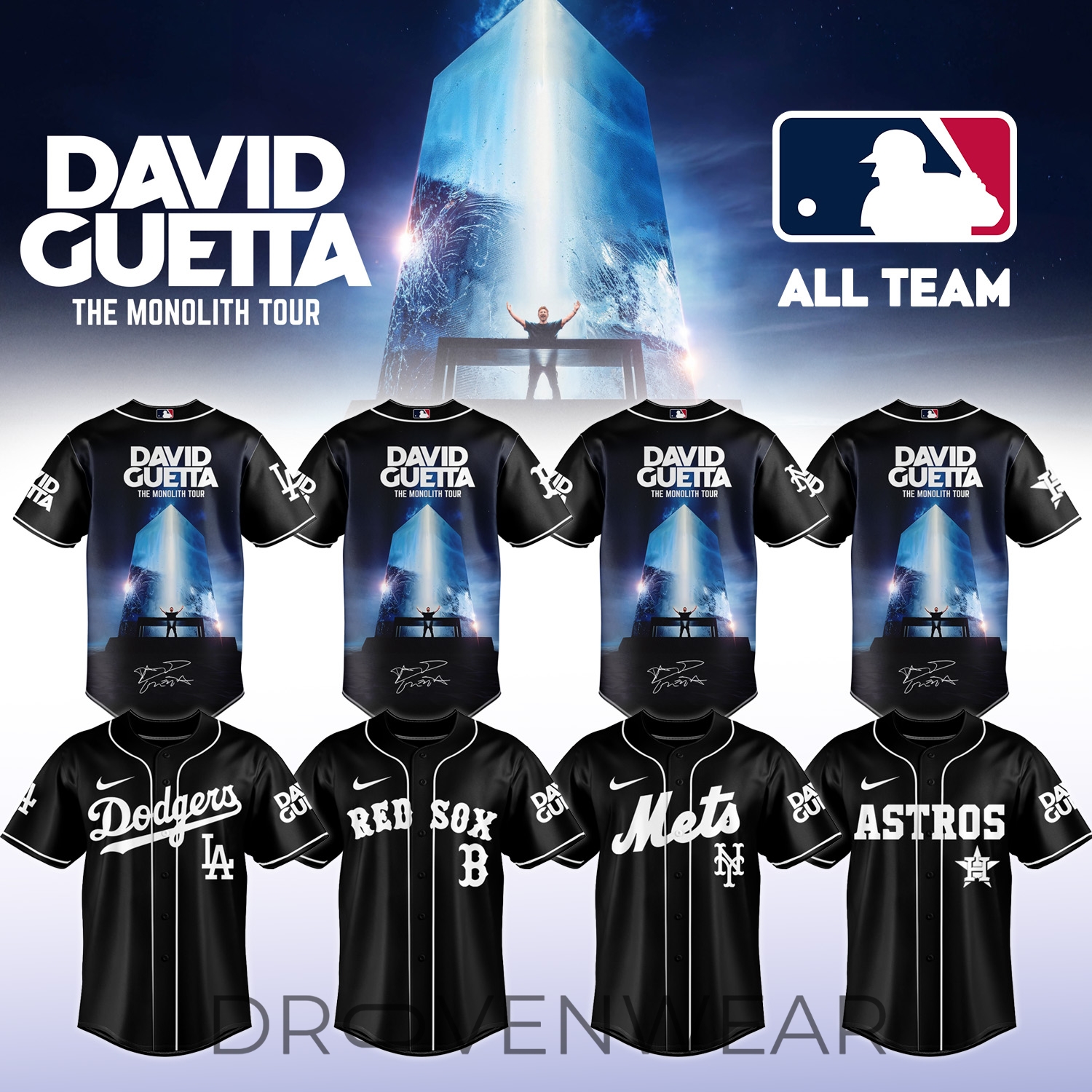 MLB All Team x David Guetta The Monolith Tour 2026 Limited Edition – Jersey 1 MLB All Team x David Guetta The Monolith Tour 2026 Limited Edition – Jersey 1