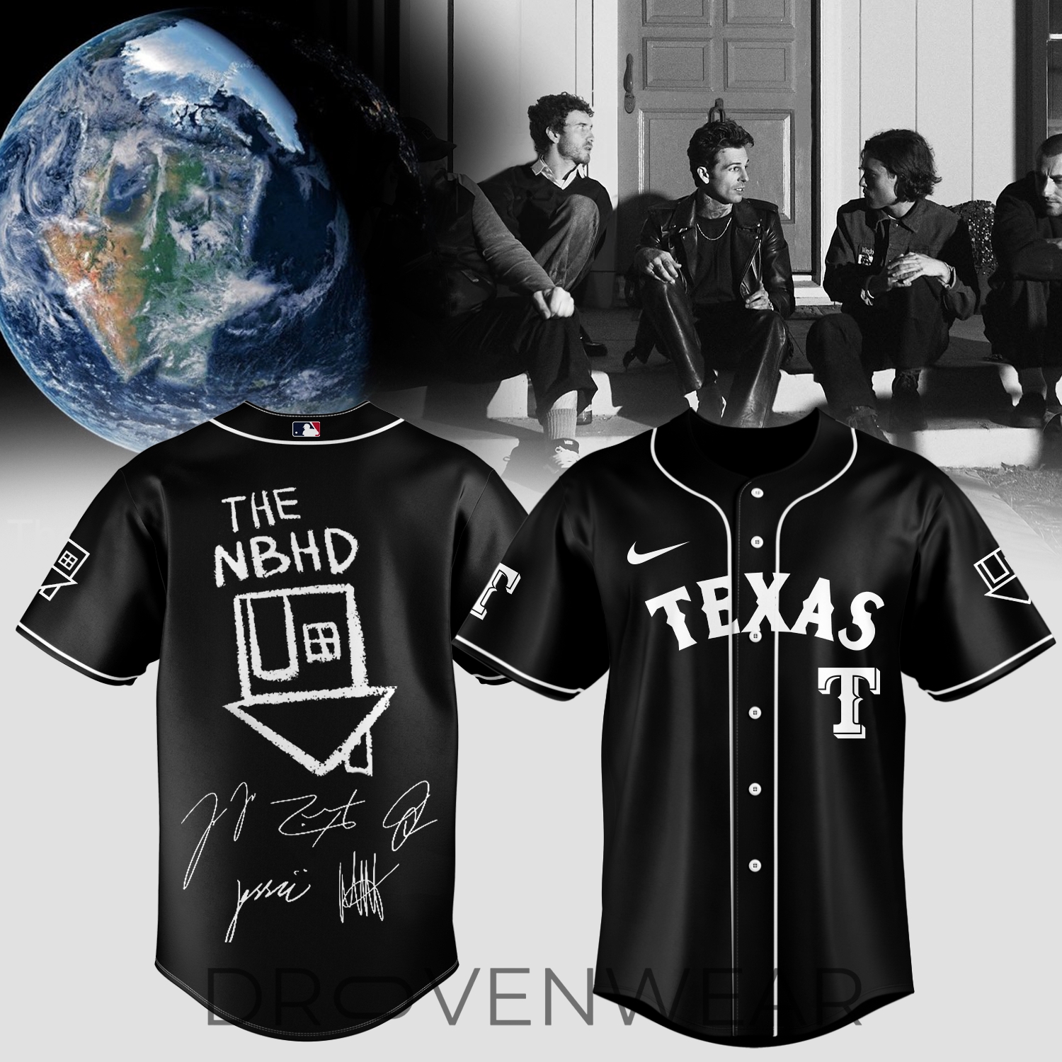 MLB All Teams The Neighbourhood World Tour Autographed Style Black Jersey MLB All Teams The Neighbourhood World Tour Autographed Style Black Jersey