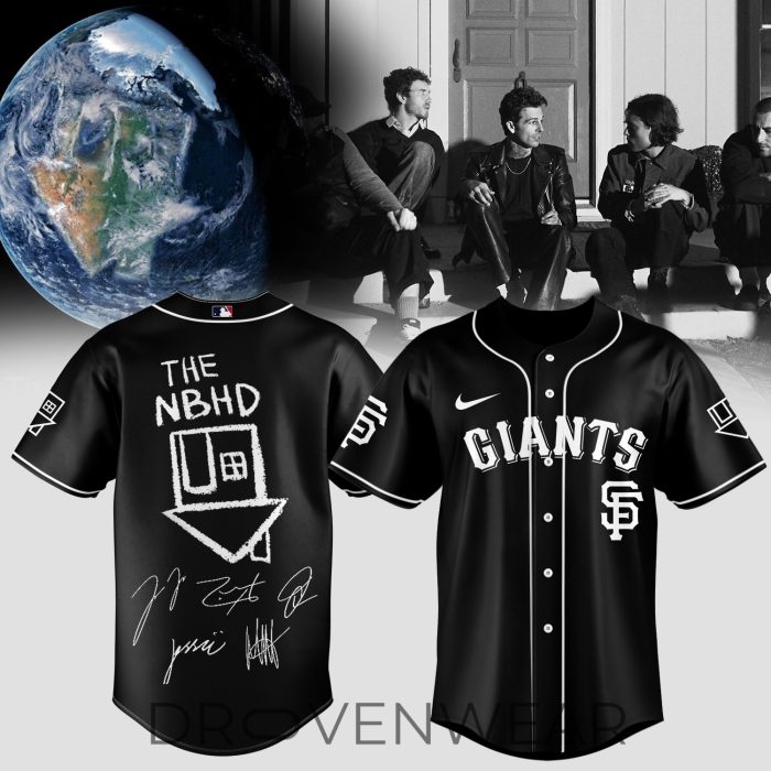 MLB All Teams The Neighbourhood World Tour Autographed Style Black Jersey - Image 3