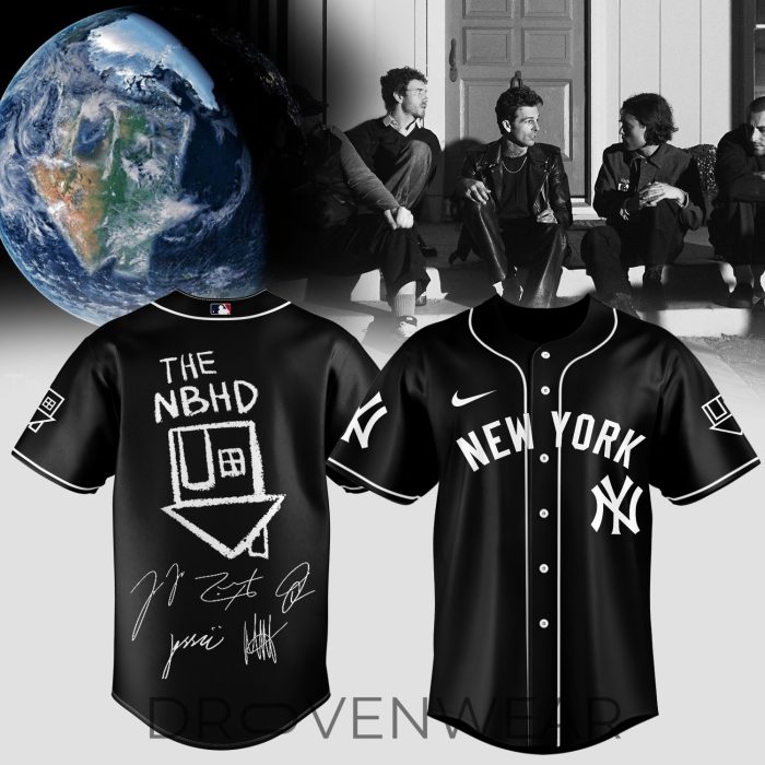 MLB All Teams The Neighbourhood World Tour Autographed Style Black Jersey - Image 4