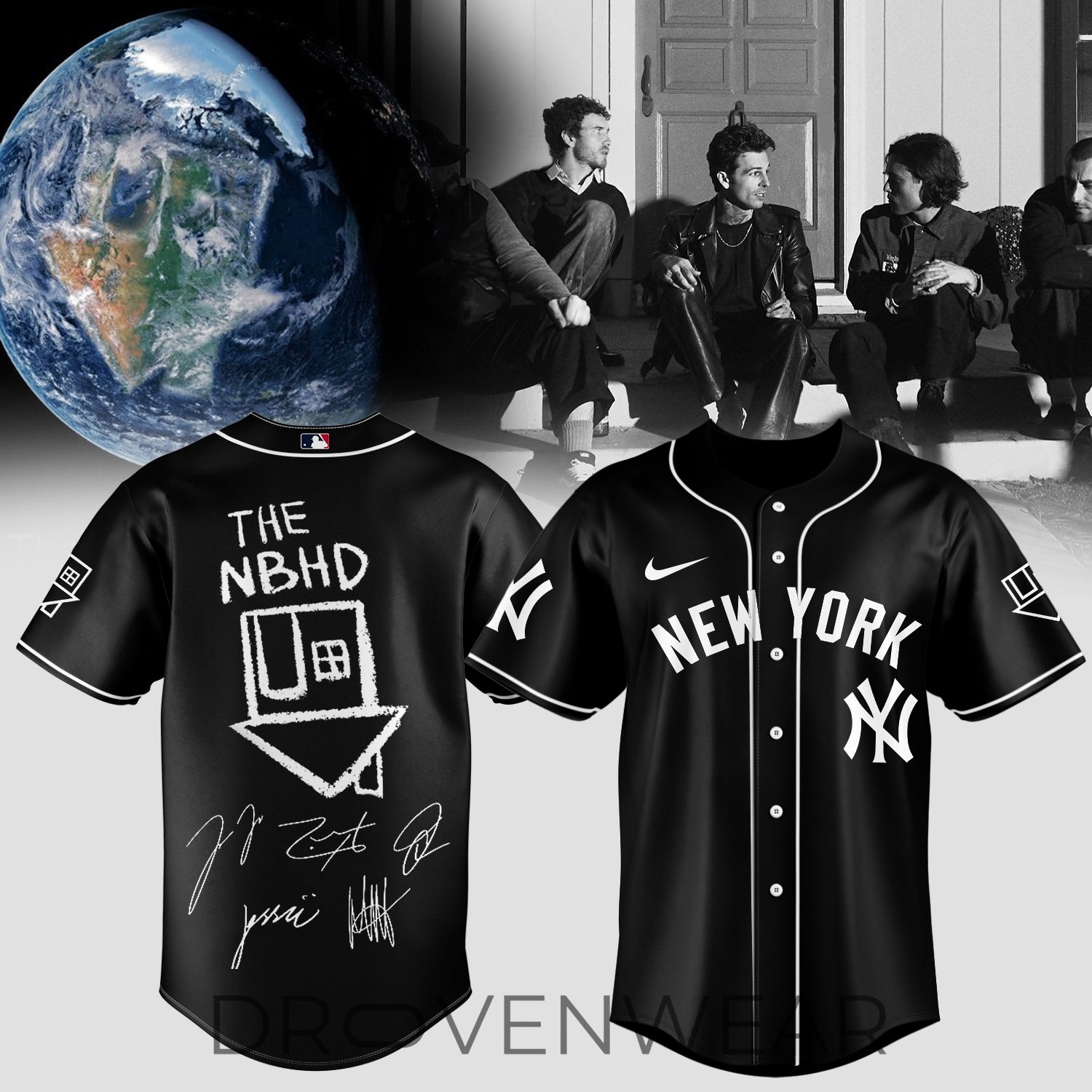 MLB All Teams The Neighbourhood World Tour Autographed Style Black Jersey MLB All Teams The Neighbourhood World Tour Autographed Style Black Jersey