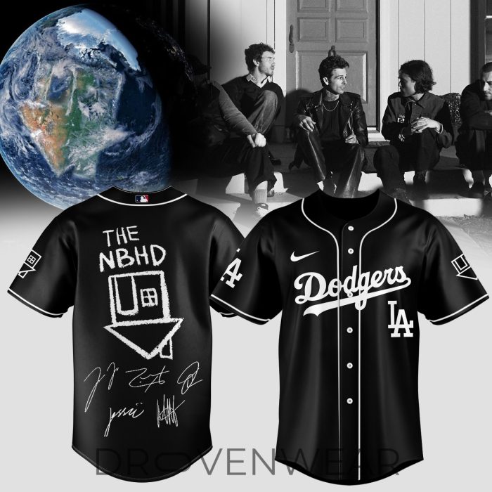 MLB All Teams The Neighbourhood World Tour Autographed Style Black Jersey - Image 5