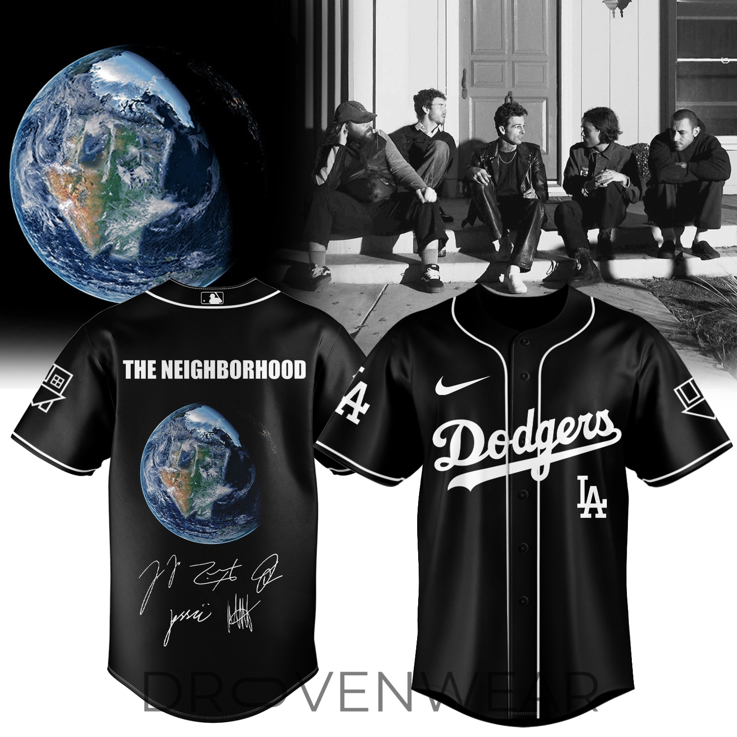 MLB All Teams The Neighbourhood World Tour Collector Style Black Jersey V3 MLB All Teams The Neighbourhood World Tour Collector Style Black Jersey V3
