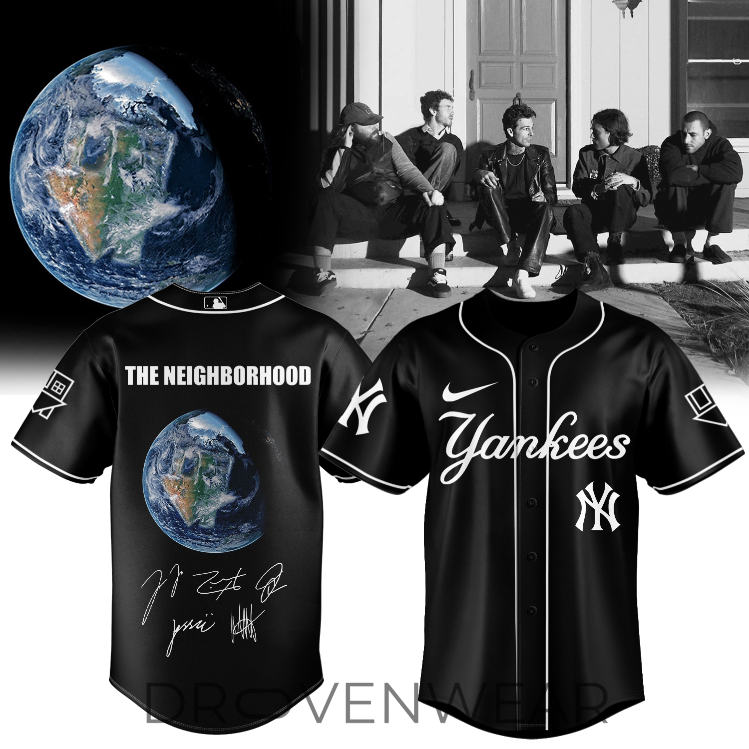 MLB All Teams The Neighbourhood World Tour Collector Style Black Jersey V3 MLB All Teams The Neighbourhood World Tour Collector Style Black Jersey V3