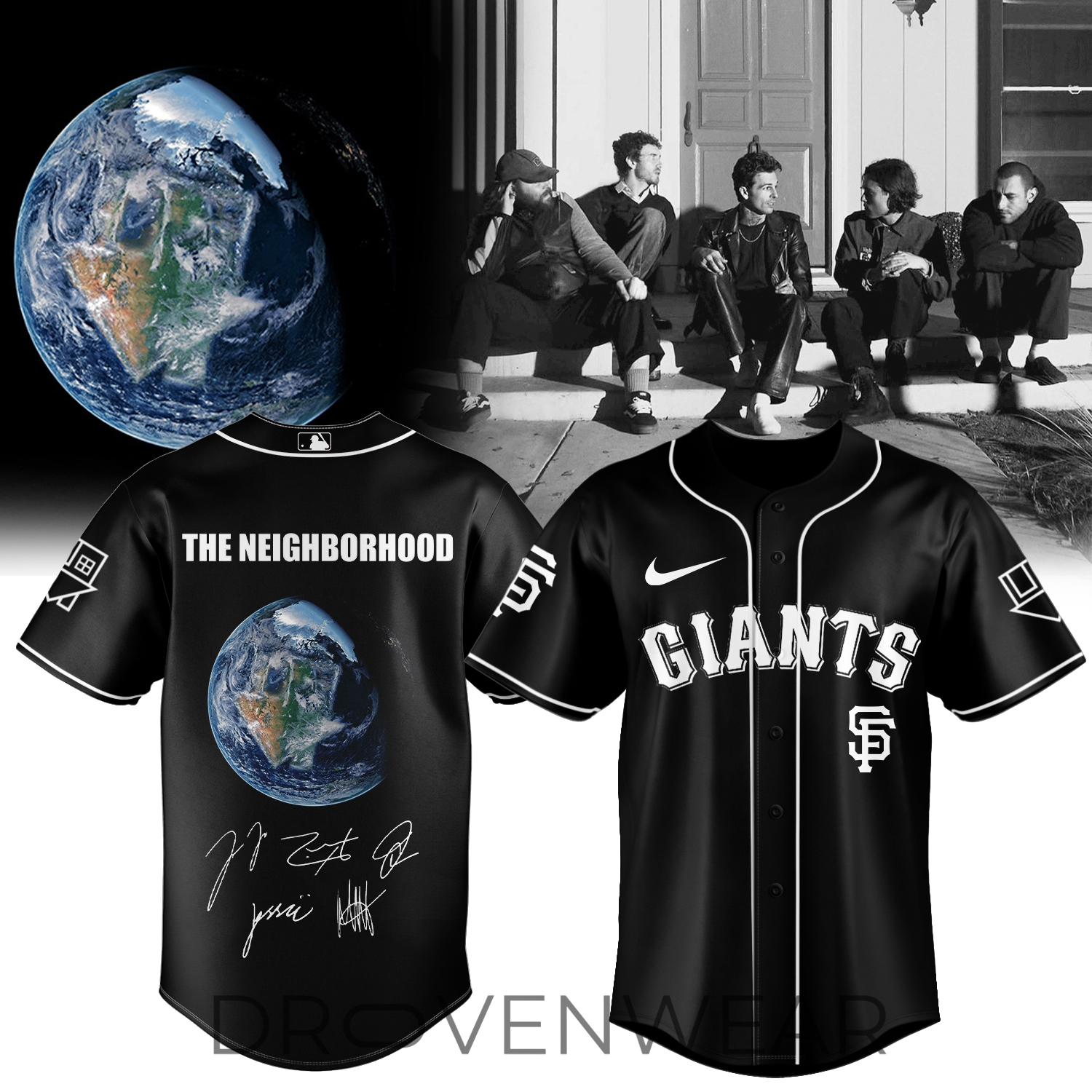 MLB All Teams The Neighbourhood World Tour Collector Style Black Jersey V3 MLB All Teams The Neighbourhood World Tour Collector Style Black Jersey V3