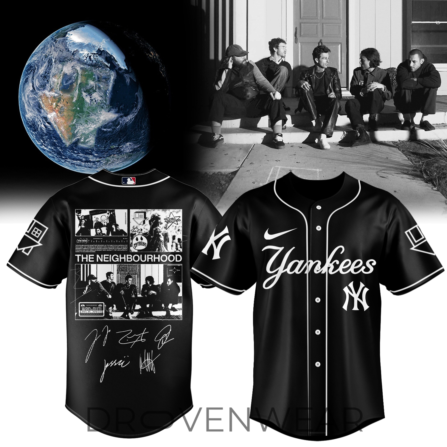 MLB All Teams The Neighbourhood World Tour Premium Style Black Jersey V4 MLB All Teams The Neighbourhood World Tour Premium Style Black Jersey V4