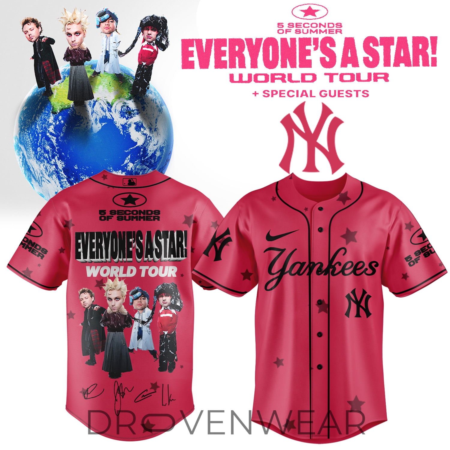 MLB All Teams x 5SOS Everyone’s A Star! World Tour Jersey MLB All Teams x 5SOS Everyone’s A Star! World Tour Jersey