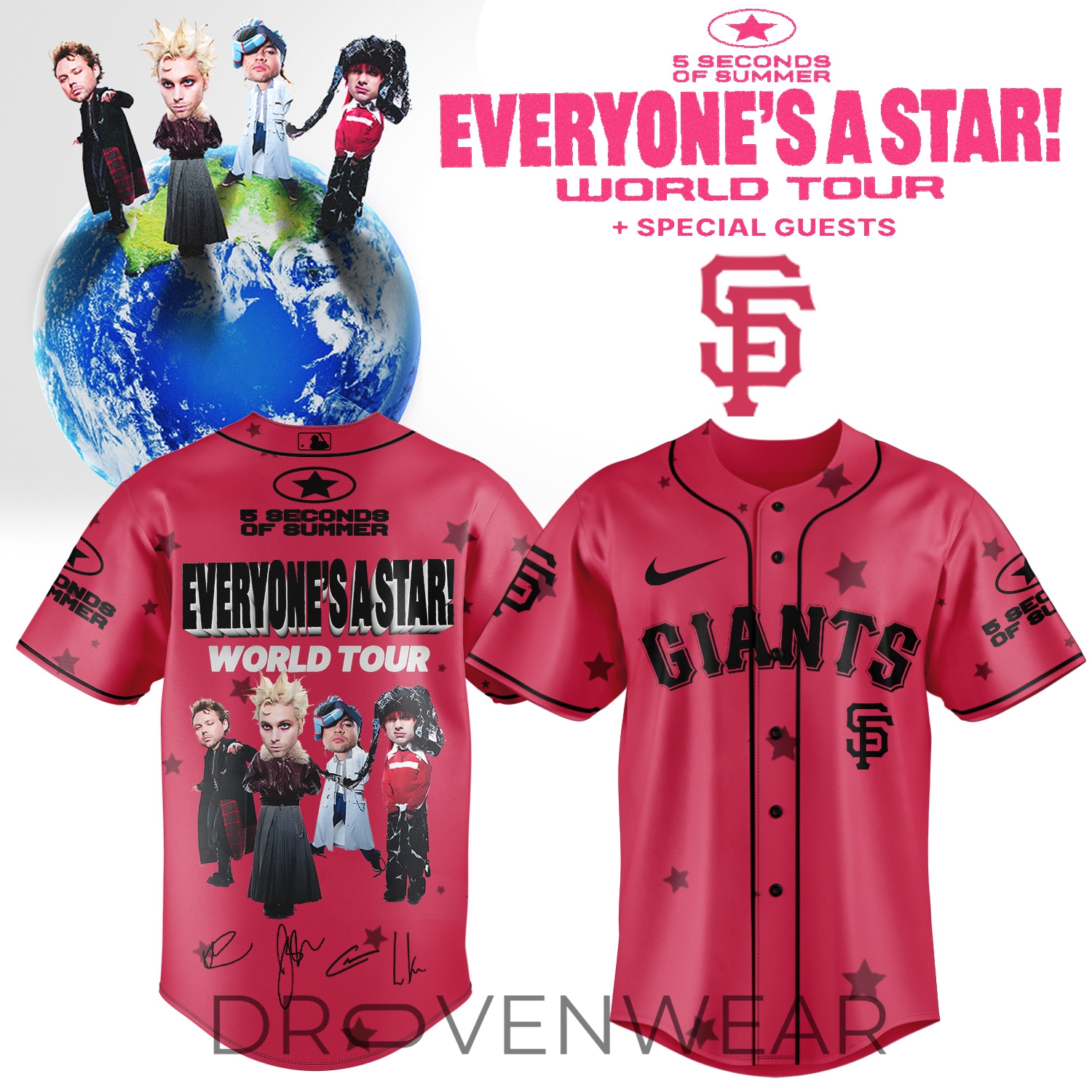 MLB All Teams x 5SOS Everyone’s A Star! World Tour Jersey MLB All Teams x 5SOS Everyone’s A Star! World Tour Jersey