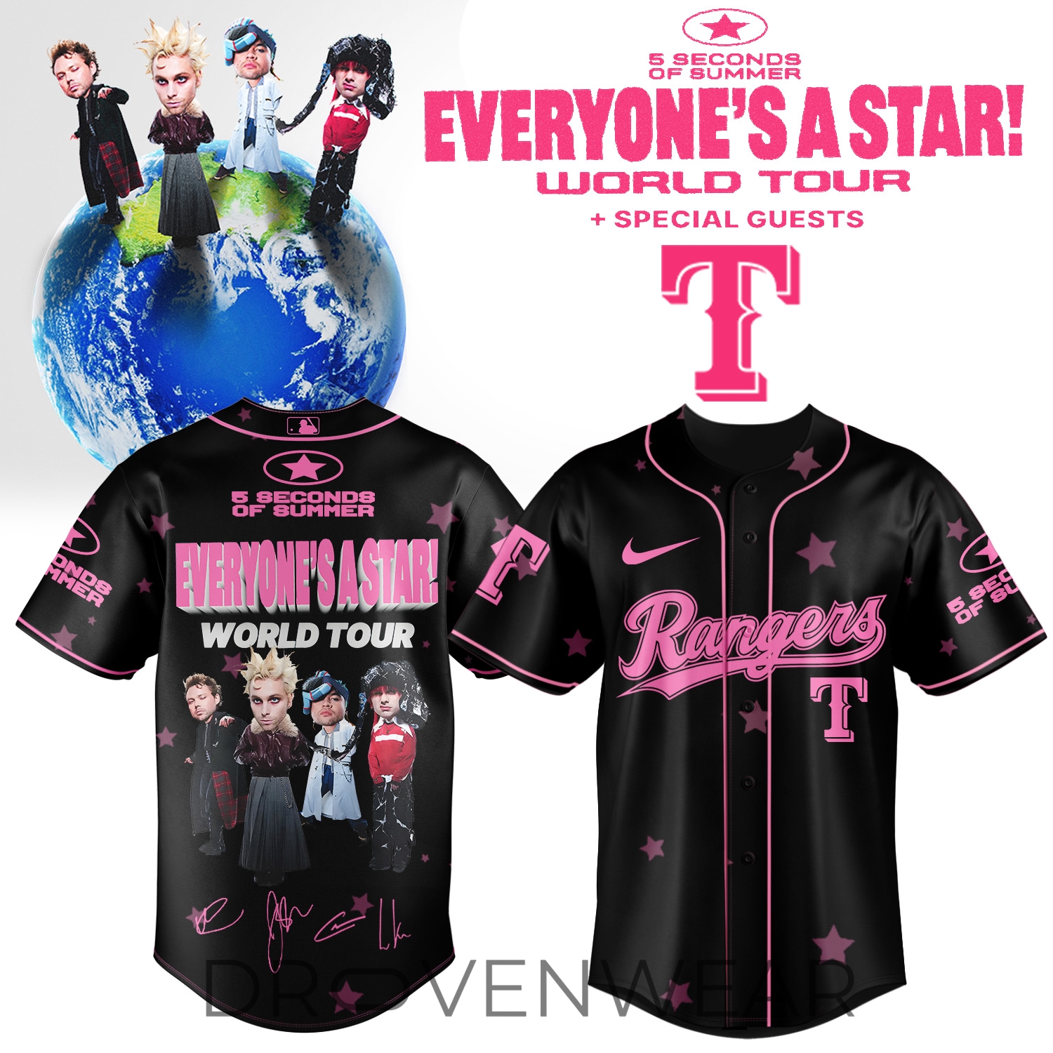 MLB All Teams x 5SOS Everyone’s A Star! World Tour Jersey Ver2 MLB All Teams x 5SOS Everyone’s A Star! World Tour Jersey Ver2