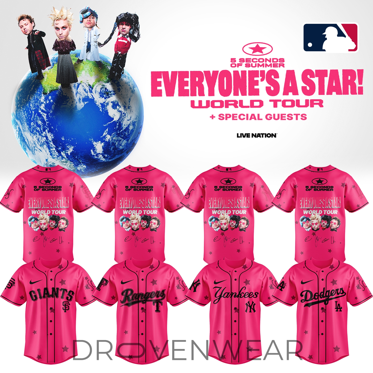 MLB All Teams x 5SOS Everyone’s A Star! World Tour Jersey Ver4 MLB All Teams x 5SOS Everyone’s A Star! World Tour Jersey Ver4
