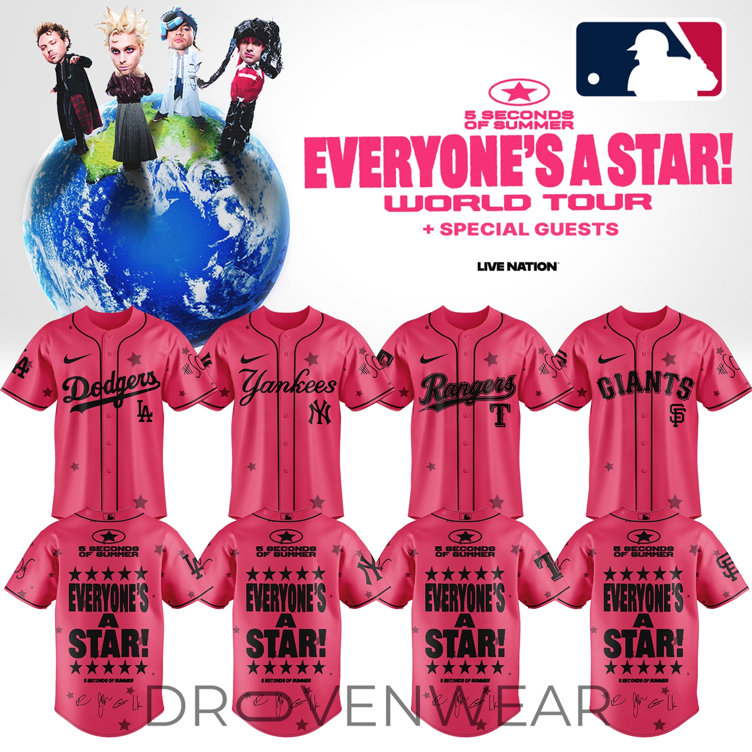 MLB All Teams x 5SOS Everyone’s A Star! World Tour Jersey Ver5 MLB All Teams x 5SOS Everyone’s A Star! World Tour Jersey Ver5