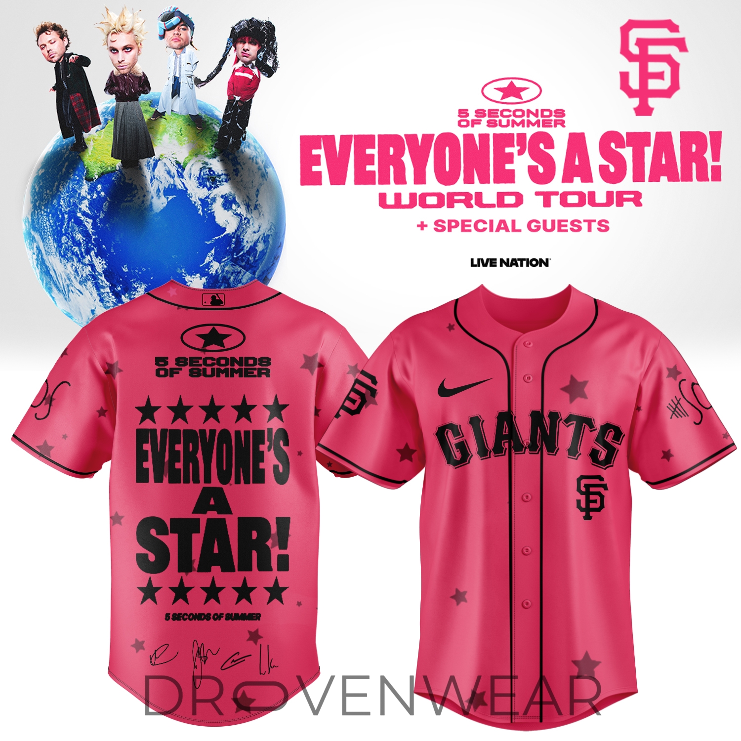MLB All Teams x 5SOS Everyone’s A Star! World Tour Jersey Ver5 MLB All Teams x 5SOS Everyone’s A Star! World Tour Jersey Ver5