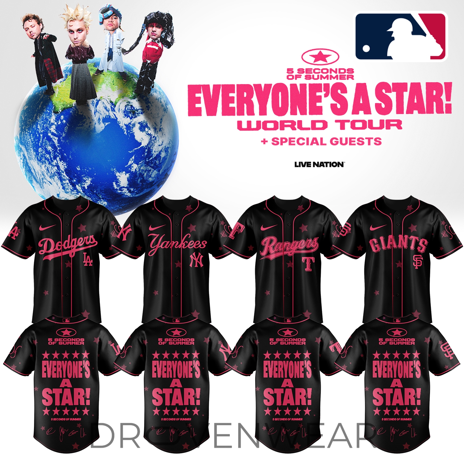 MLB All Teams x 5SOS Everyone’s A Star! World Tour Jersey Ver6 MLB All Teams x 5SOS Everyone’s A Star! World Tour Jersey Ver6