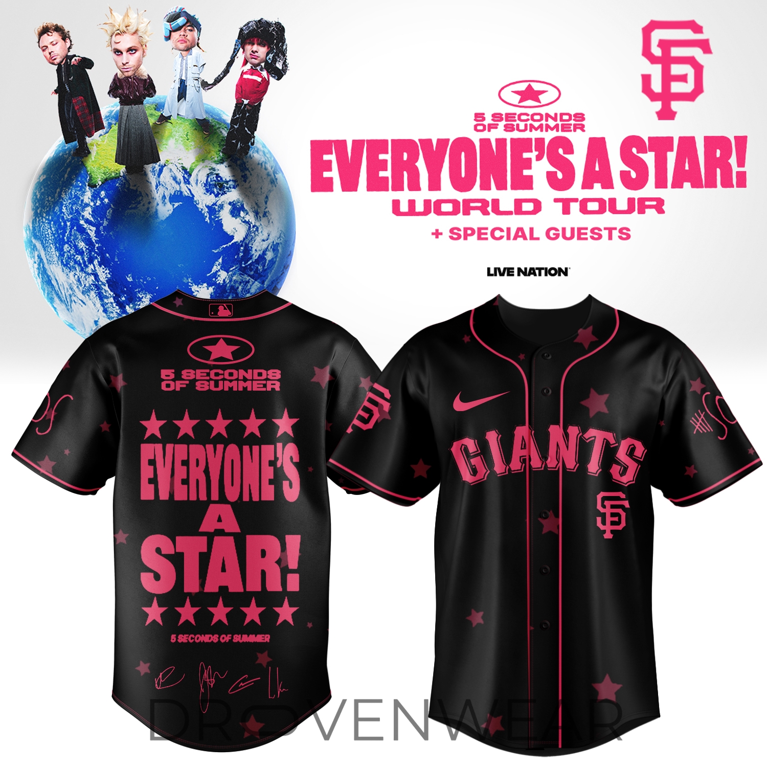 MLB All Teams x 5SOS Everyone’s A Star! World Tour Jersey Ver6 MLB All Teams x 5SOS Everyone’s A Star! World Tour Jersey Ver6