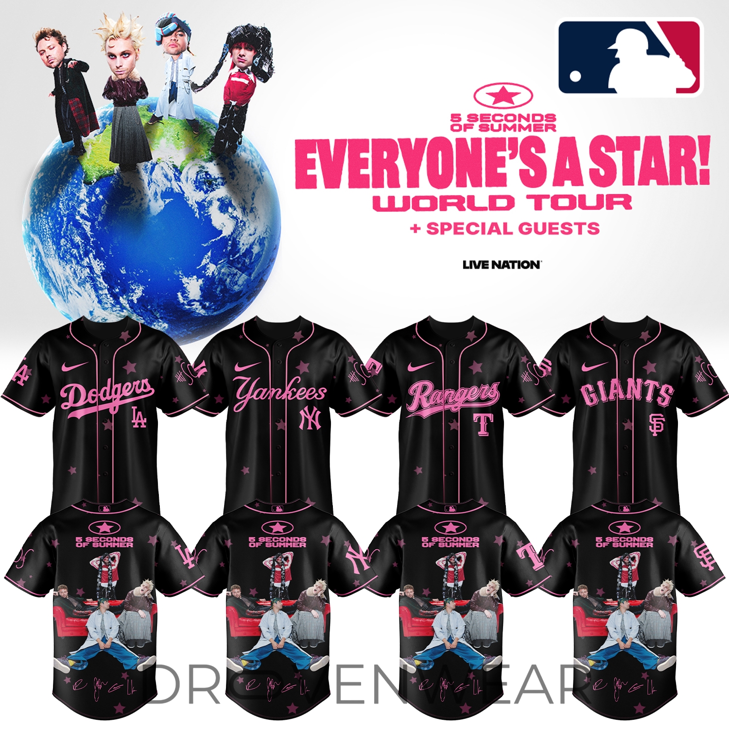 MLB All Teams x 5SOS Everyone’s A Star! World Tour Jersey Ver7 MLB All Teams x 5SOS Everyone’s A Star! World Tour Jersey Ver7