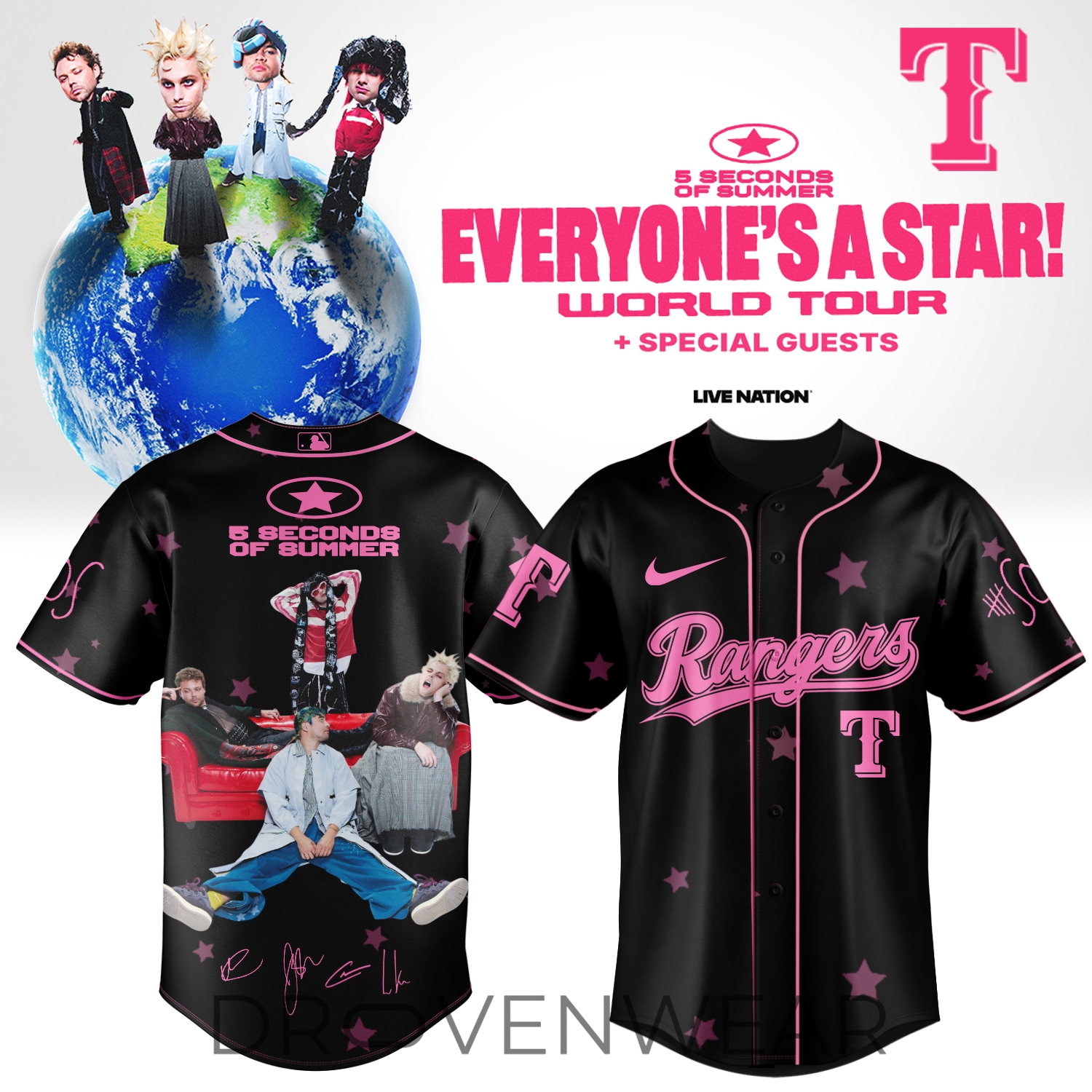 MLB All Teams x 5SOS Everyone’s A Star! World Tour Jersey Ver7 MLB All Teams x 5SOS Everyone’s A Star! World Tour Jersey Ver7