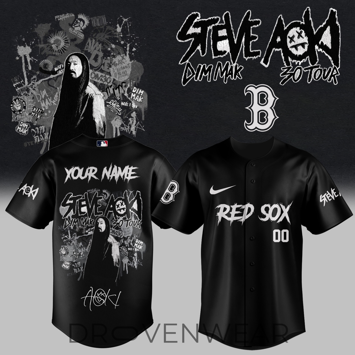 MLB All Teams x DJ Steve Aoki Dim Mak 30 Tour 2026 Custom Jersey MLB All Teams x DJ Steve Aoki Dim Mak 30 Tour 2026 Custom Jersey