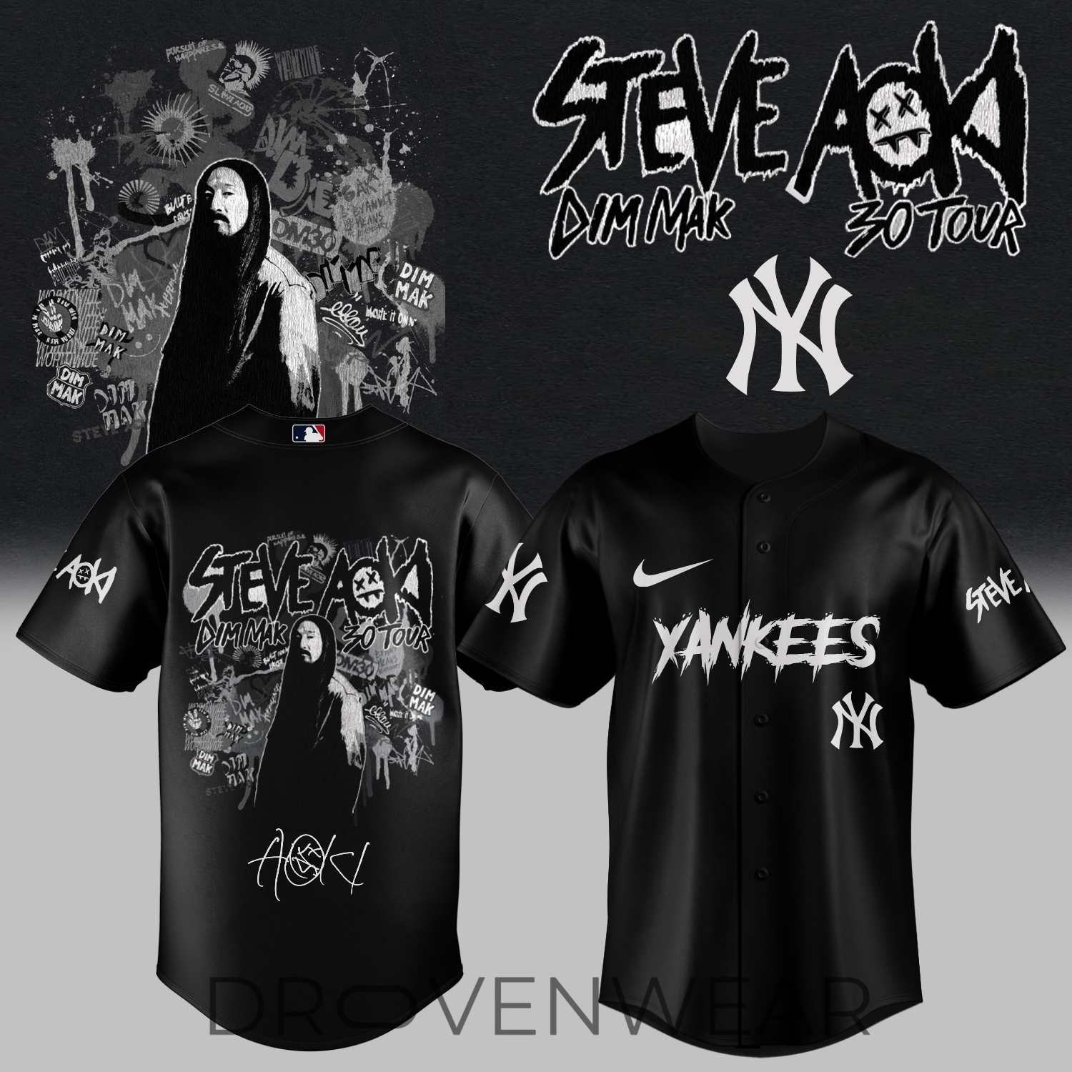 MLB All Teams x DJ Steve Aoki Dim Mak 30 Tour 2026 Limited Edition Jersey MLB All Teams x DJ Steve Aoki Dim Mak 30 Tour 2026 Limited Edition Jersey
