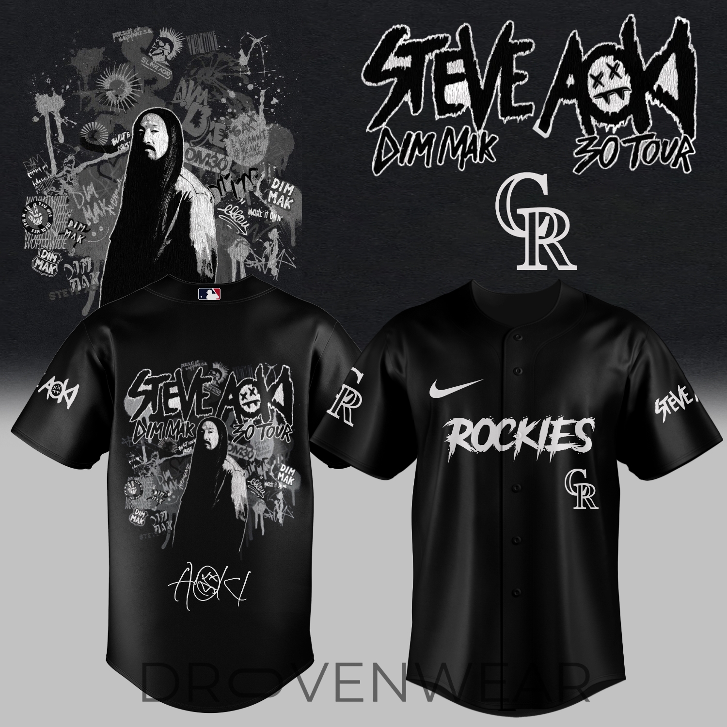 MLB All Teams x DJ Steve Aoki Dim Mak 30 Tour 2026 Limited Edition Jersey MLB All Teams x DJ Steve Aoki Dim Mak 30 Tour 2026 Limited Edition Jersey