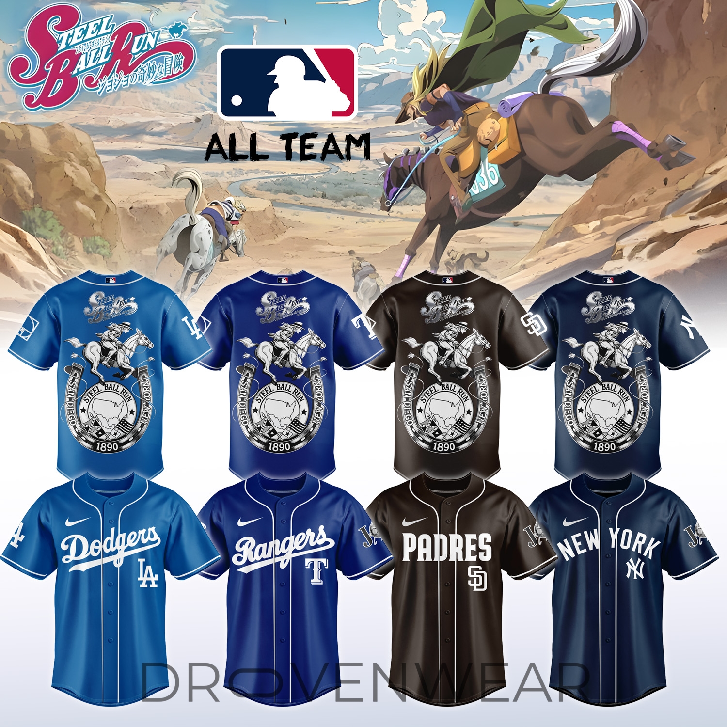 MLB All Teams x Steel Ball Run Limited Jersey Ver2 MLB All Teams x Steel Ball Run Limited Jersey Ver2