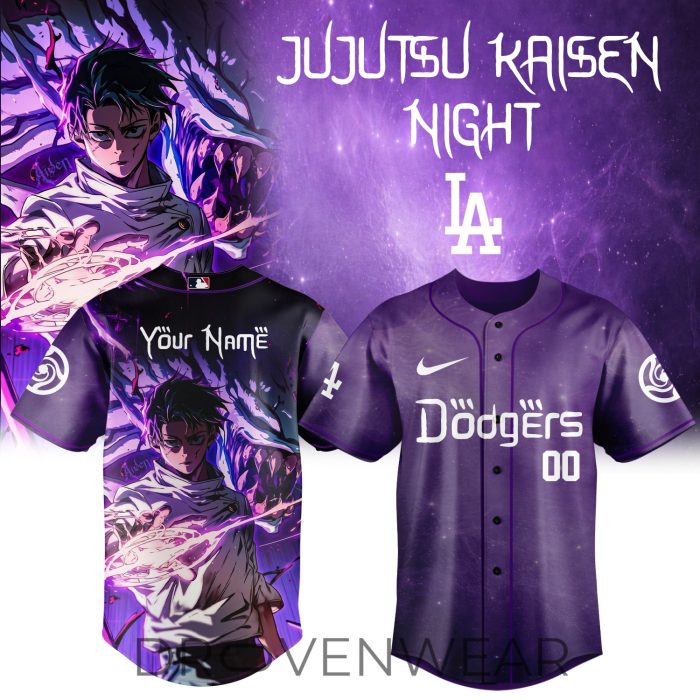 MLB Teams x Jujutsu Kaisen Night 2026 Custom Anime Baseball Jersey Design 1 - Image 2