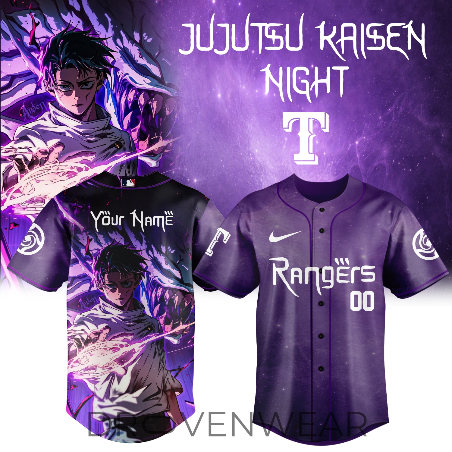 MLB Teams x Jujutsu Kaisen Night 2026 Custom Anime Baseball Jersey Design 1 MLB Teams x Jujutsu Kaisen Night 2026 Custom Anime Baseball Jersey Design 1