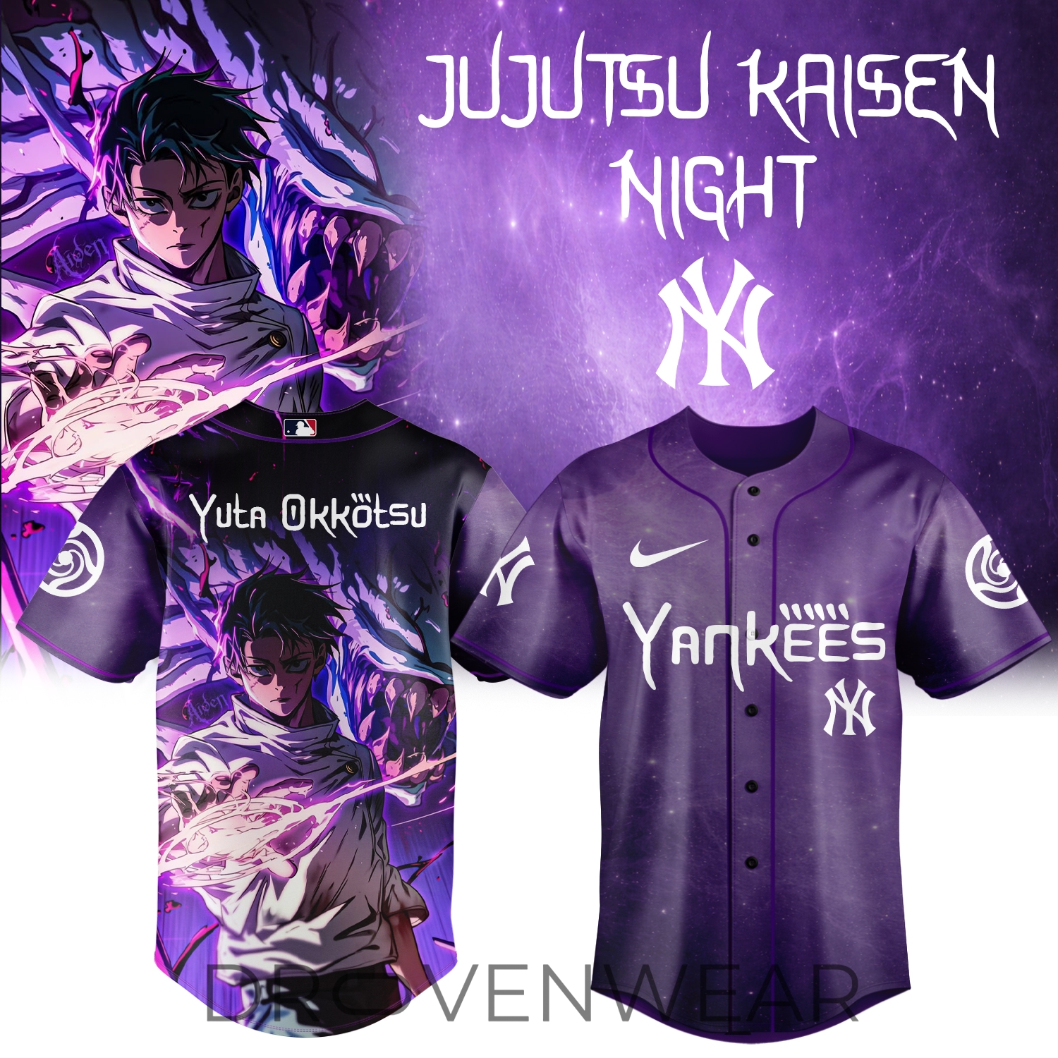 MLB Teams x Jujutsu Kaisen Night 2026 Special Edition Anime Jersey Design 1 MLB Teams x Jujutsu Kaisen Night 2026 Special Edition Anime Jersey Design 1