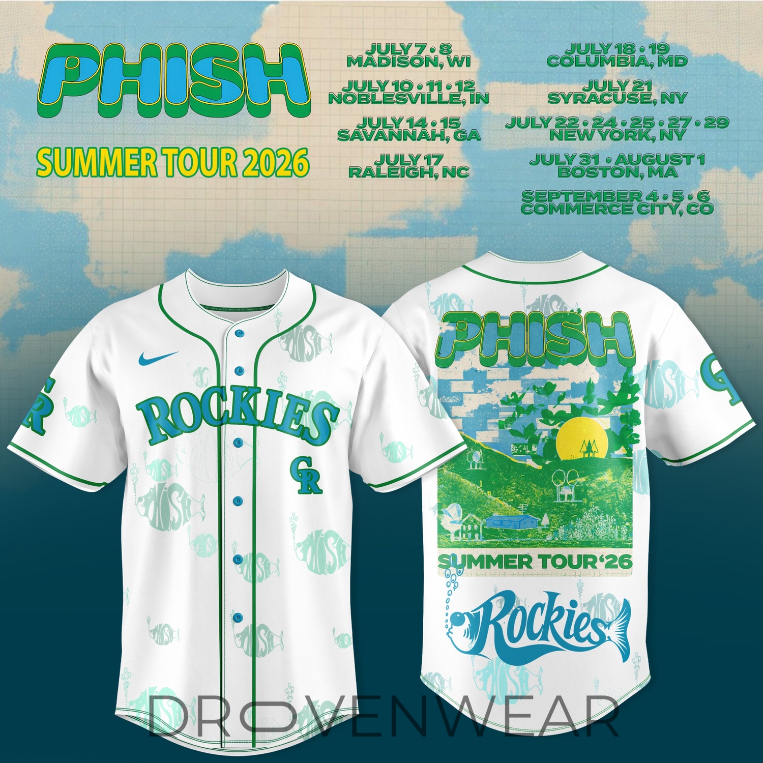 MLB Teams x Phish Summer Tour 2026 Multi-Team Fan Edition Baseball Jersey MLB Teams x Phish Summer Tour 2026 Multi-Team Fan Edition Baseball Jersey
