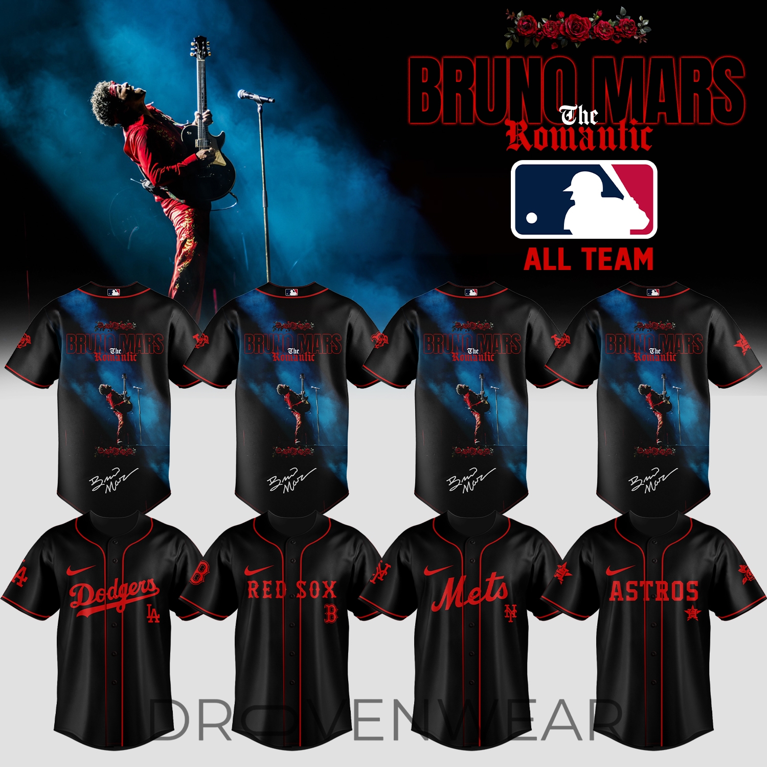 MLB X Bruno Mars ”The Romantic Tour 2026” Limited Edition Signature - Jersey 1 MLB X Bruno Mars ”The Romantic Tour 2026” Limited Edition Signature - Jersey 1