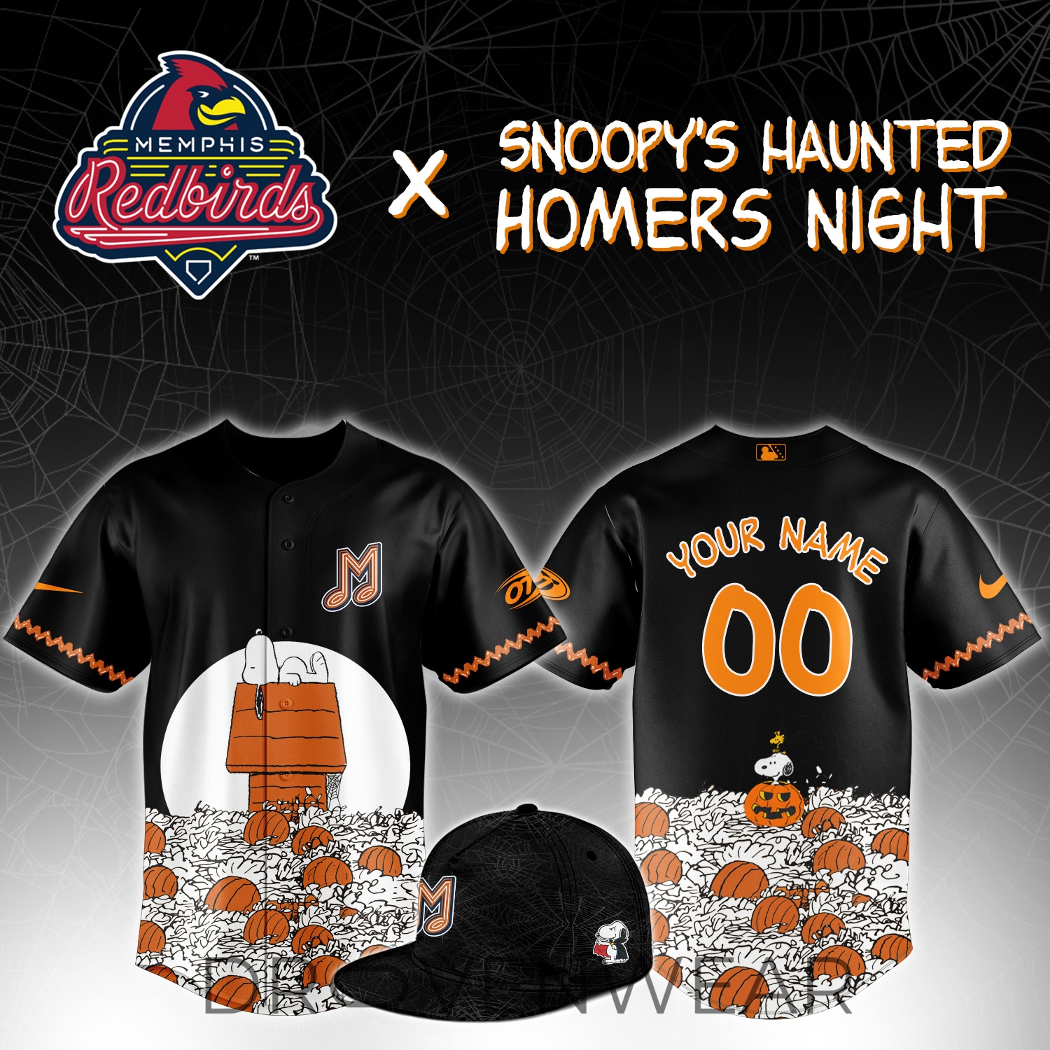 Memphis Redbirds Snoopy’s Haunted Homers Limited Jersey Memphis Redbirds Snoopy’s Haunted Homers Limited Jersey