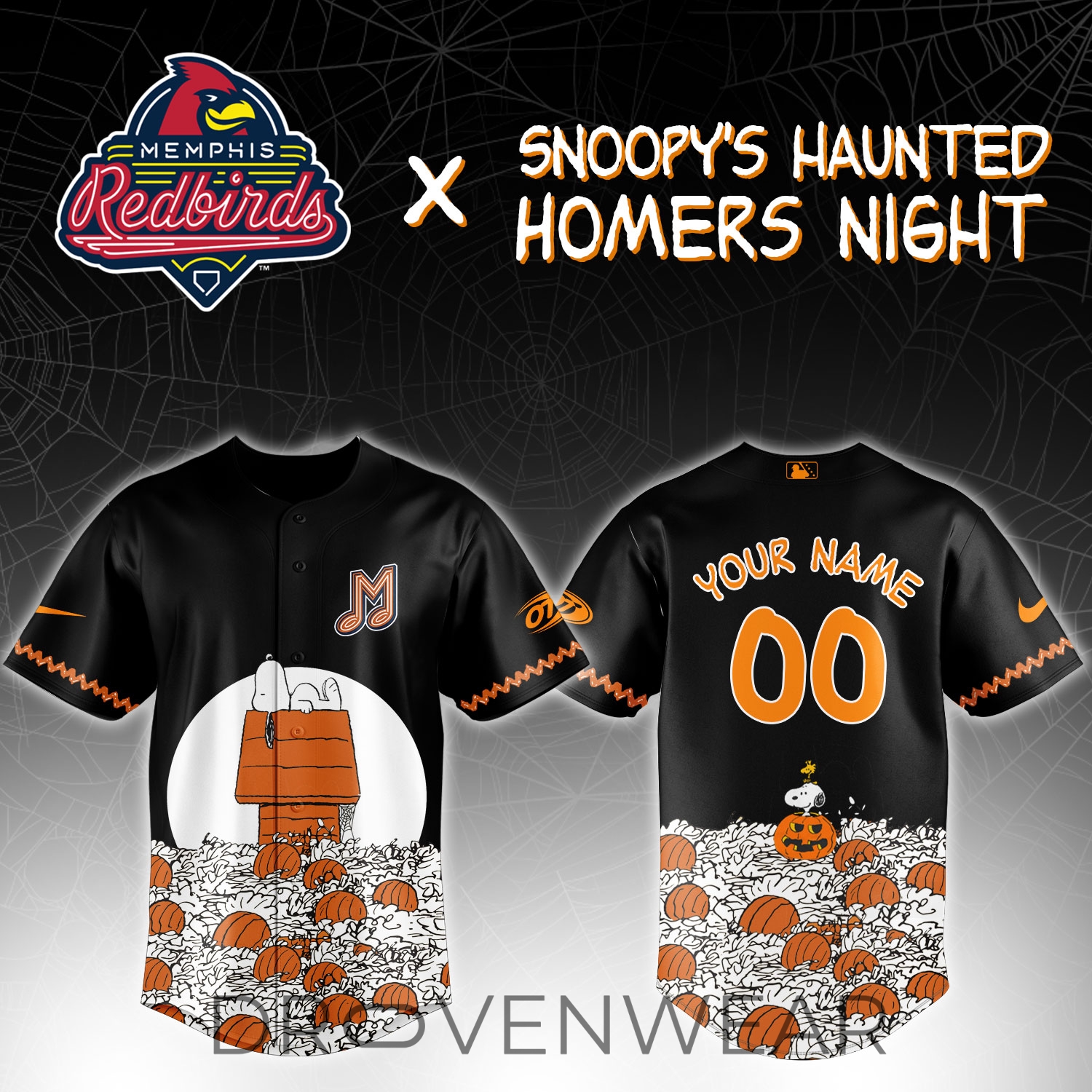 Memphis Redbirds Snoopy’s Haunted Homers Limited Jersey Memphis Redbirds Snoopy’s Haunted Homers Limited Jersey