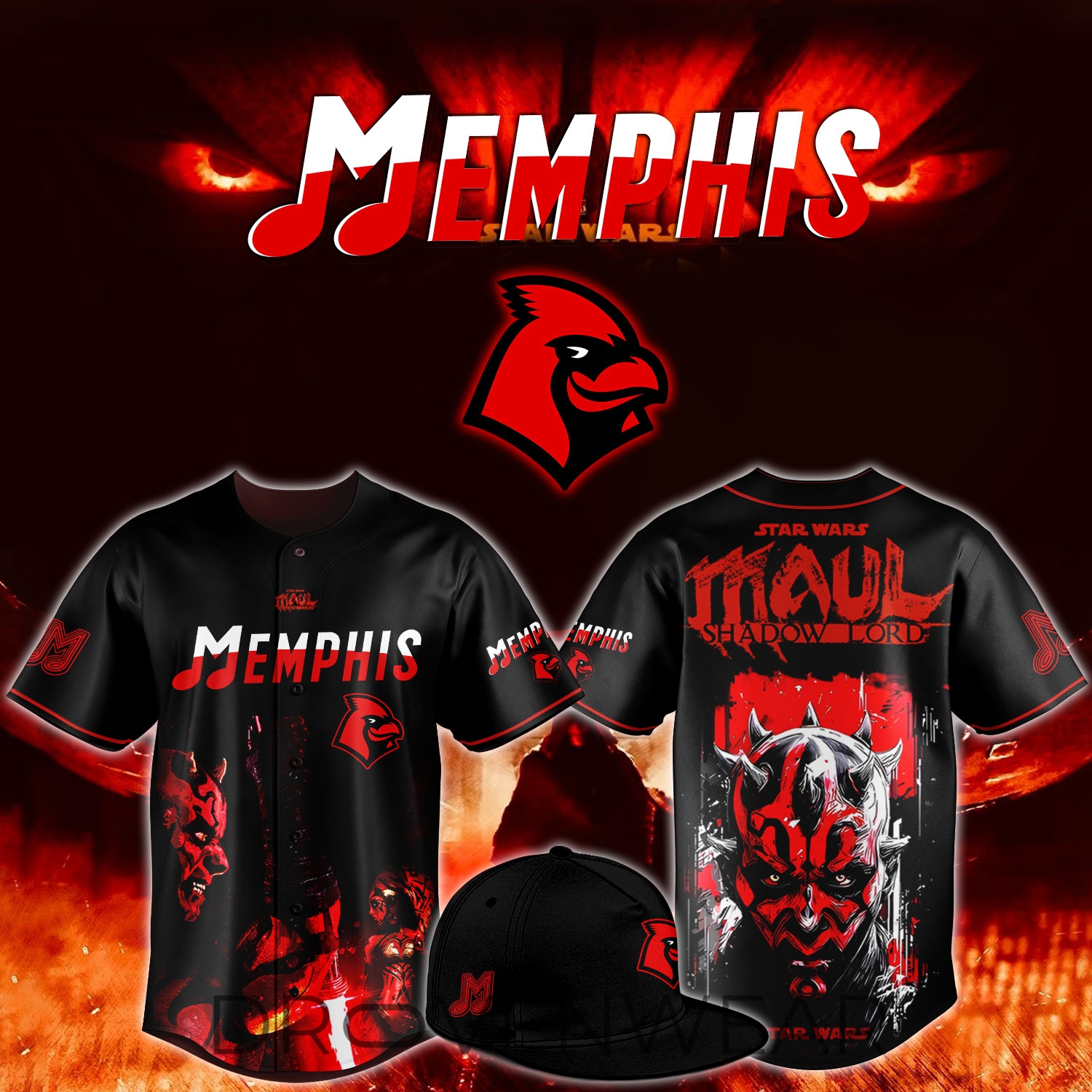 Memphis Redbirds x Star Wars Maul Shadow Lord Limited Jersey Memphis Redbirds x Star Wars Maul Shadow Lord Limited Jersey