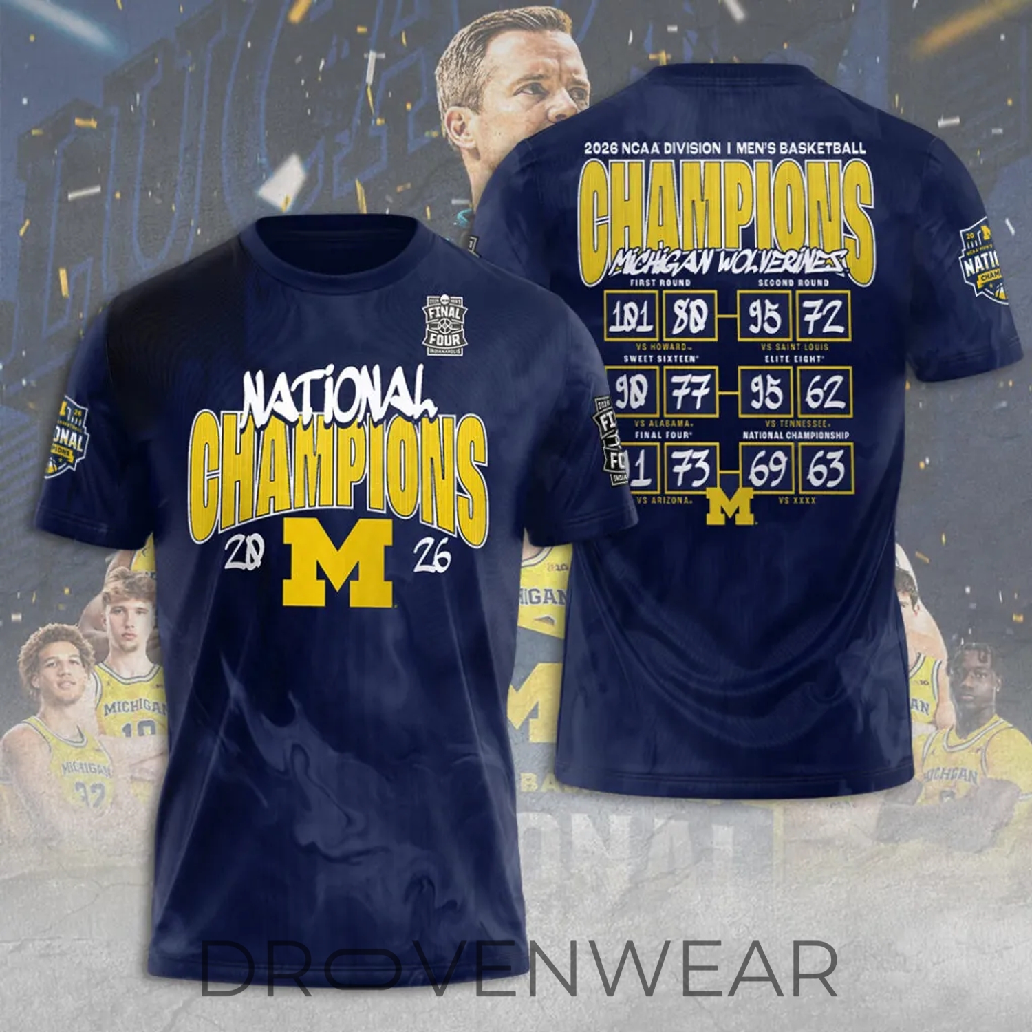 Michigan Wolverines 2026 NCAA Men’s Basketball National Championship 3D Graphic Apparel Michigan Wolverines 2026 NCAA Men’s Basketball National Championship 3D Graphic Apparel