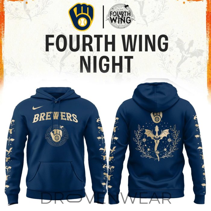 Milwaukee Brewers Fourth Wings Night Limited Edition Hoodie| Cap | Jogger - Image 4