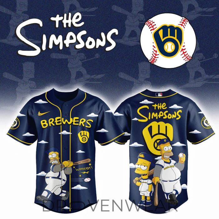 Milwaukee Brewers The Simpsons 2026 Limited Edition Jersey x Jogger x Cap - Image 4