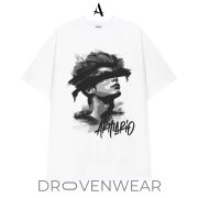 Modern Aesthetic Streetwear Tee - Blindfolded Man Graphic Shirt - Edgy Oversized White T-Shirt