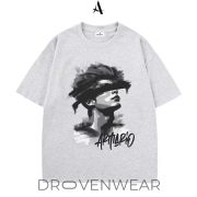 Modern Aesthetic Streetwear Tee - Blindfolded Man Graphic Shirt - Edgy Oversized White T-Shirt - Image 2