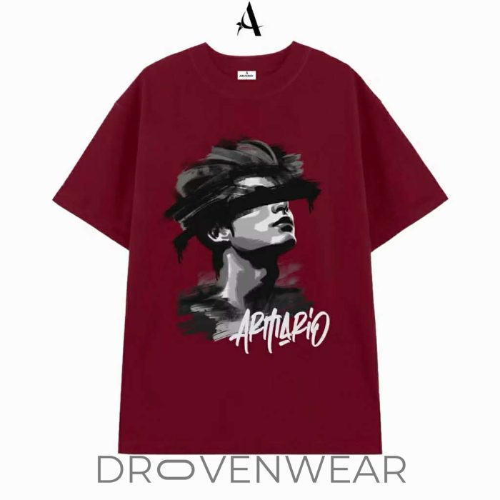 Modern Aesthetic Streetwear Tee - Blindfolded Man Graphic Shirt - Edgy Oversized White T-Shirt - Image 3