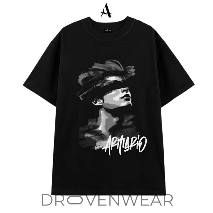 Modern Aesthetic Streetwear Tee - Blindfolded Man Graphic Shirt - Edgy Oversized White T-Shirt - Image 4