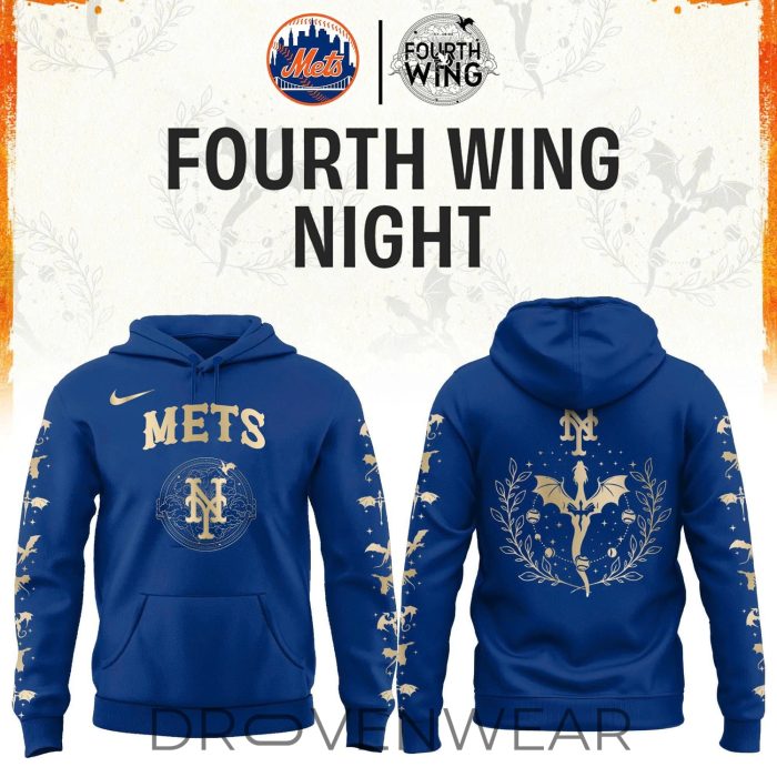 New York Mets Fourth Wings Night Limited Edition Hoodie | Cap | Jogger - Image 4