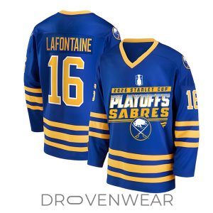 Pat LaFontaine 16 Buffalo Sabres Vintage Style Hockey Jersey by Drovenwear.com