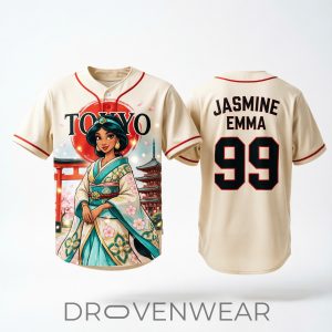Princess Jasmine x Tokyo Princess Baseball Jersey by Drovenwear.com
