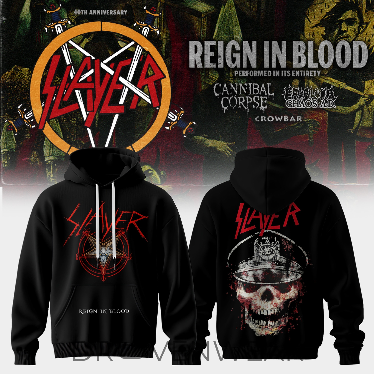 Reign in Blood 40th Anniversary 2026 Edition Hoodie Reign in Blood 40th Anniversary 2026 Edition Hoodie
