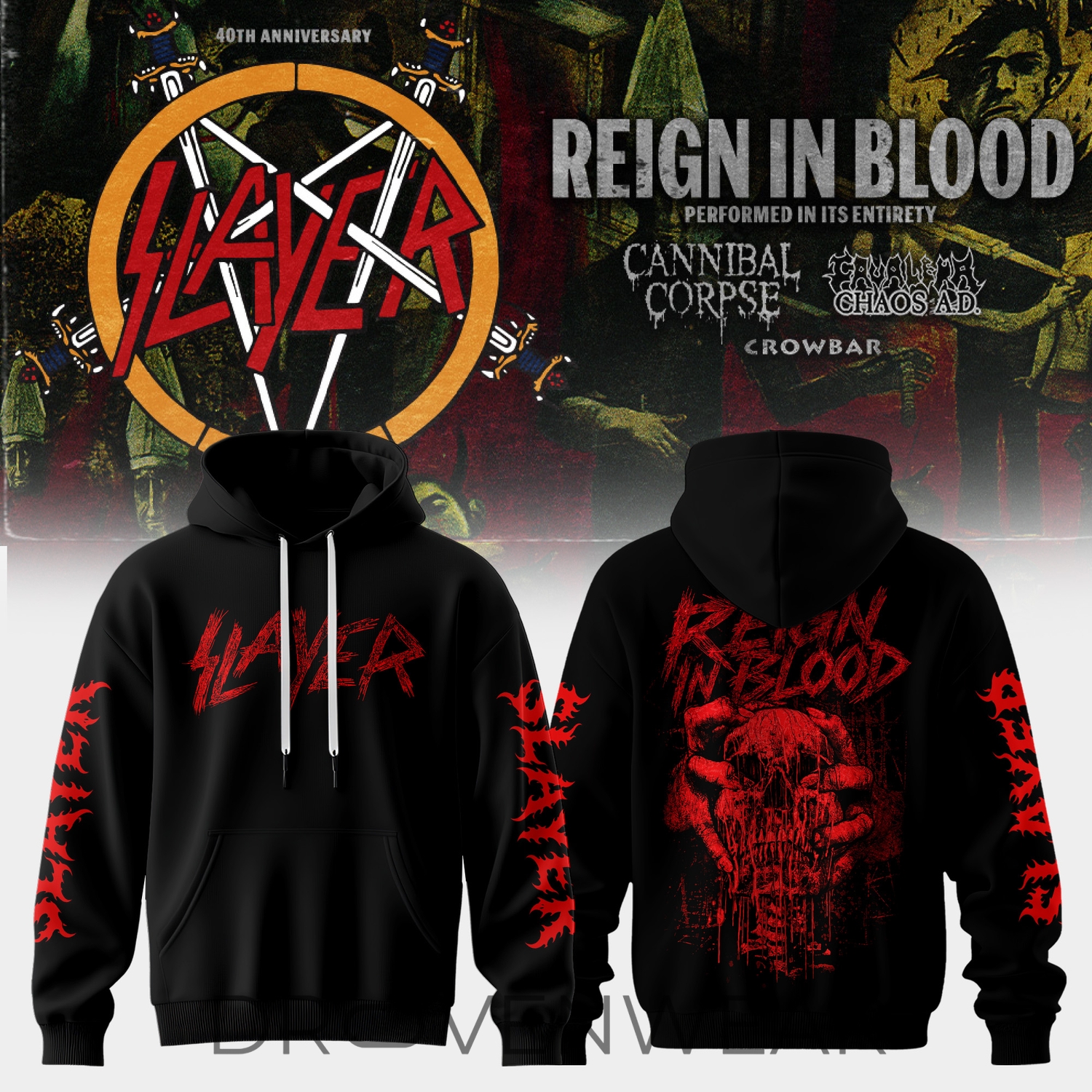 Reign in Blood 40th Anniversary 2026 Edition Hoodie V2 Reign in Blood 40th Anniversary 2026 Edition Hoodie V2