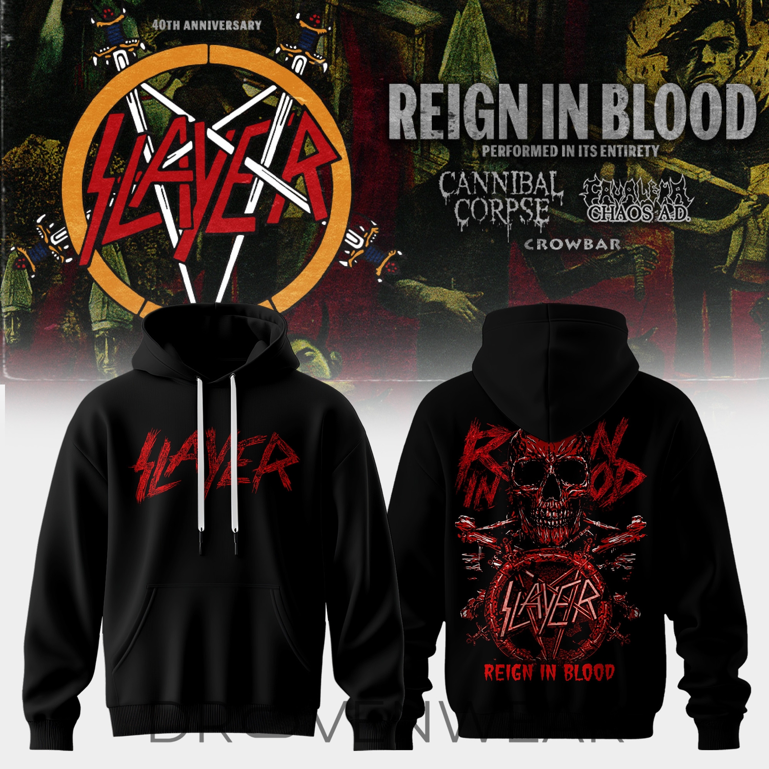 Reign in Blood 40th Anniversary 2026 Edition Hoodie V3 Reign in Blood 40th Anniversary 2026 Edition Hoodie V3