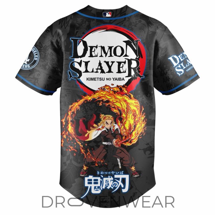 Rengoku Kyojuro Demon Slayer Los Angeles Anime Baseball Jersey - Image 3