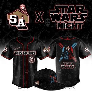San Antonio Missions Star Wars Theme Night Baseball Jersey by Drovenwear.com