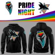 San Jose Sharks Pride Night Hoodie LGBTQ Rainbow Hockey Fan Pullover