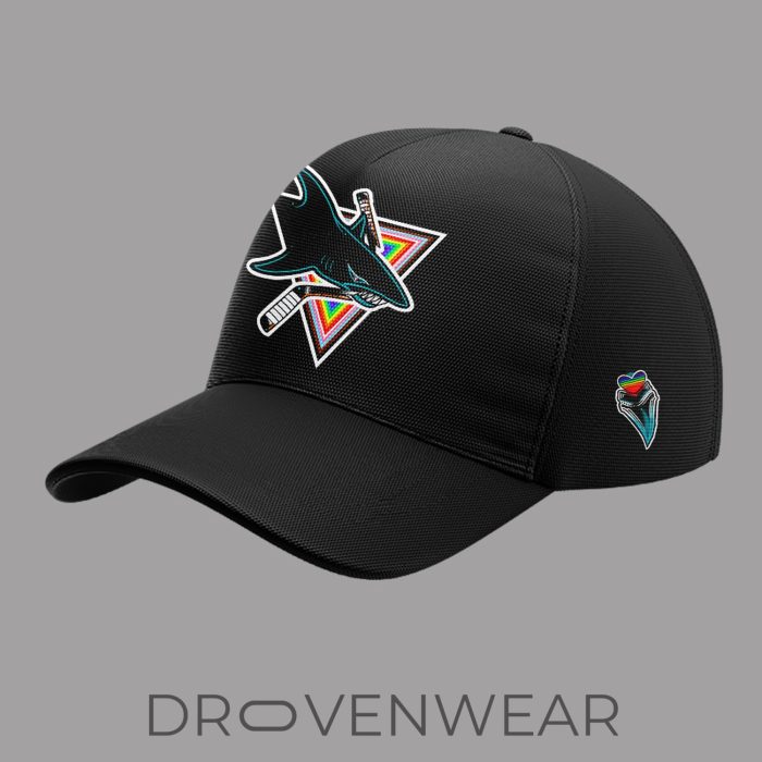 San Jose Sharks Pride Night Hoodie LGBTQ Rainbow Hockey Fan Pullover - Image 2